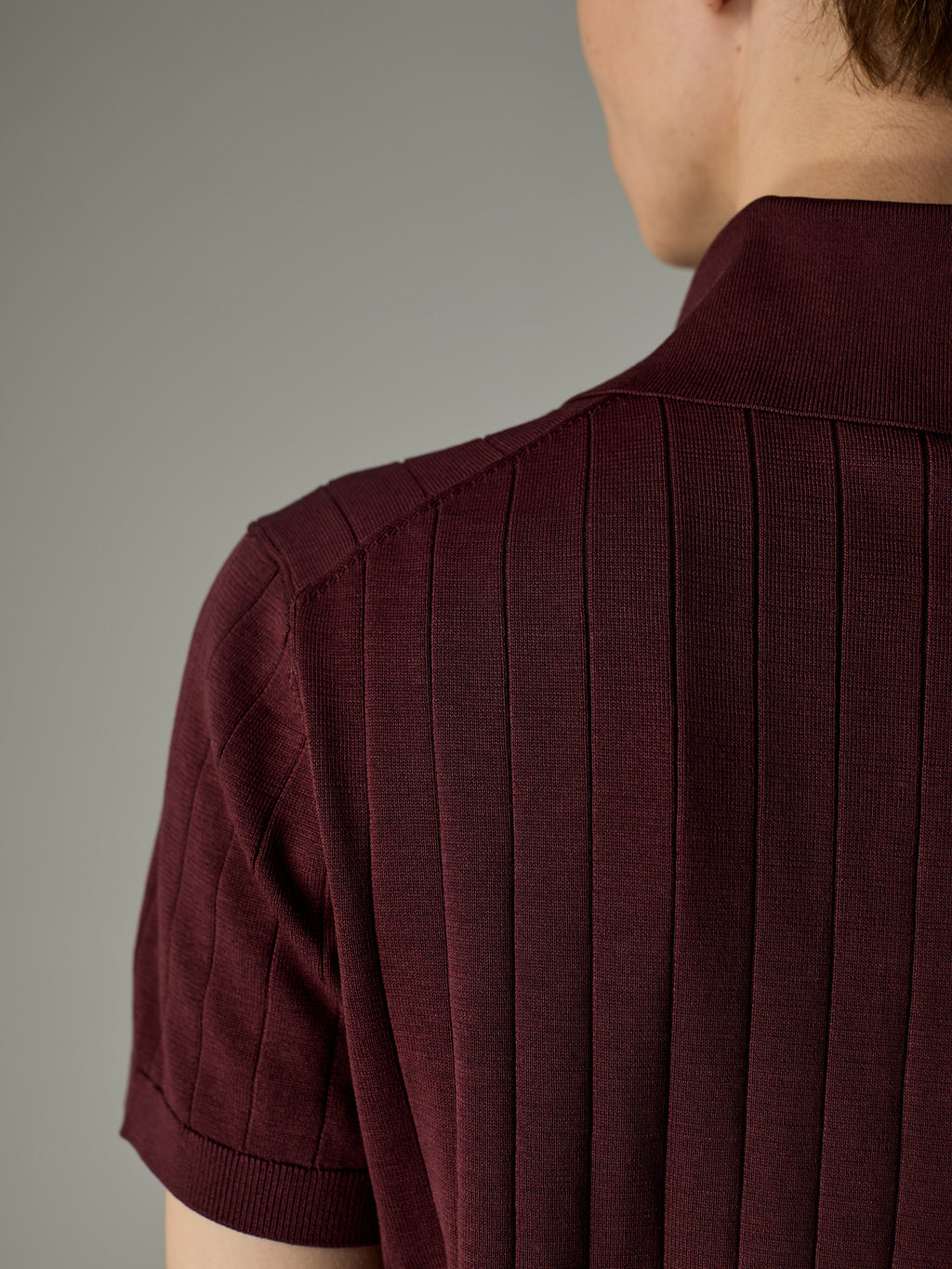 Burgundy — The Classic Polo, back yoke and sleeve detail