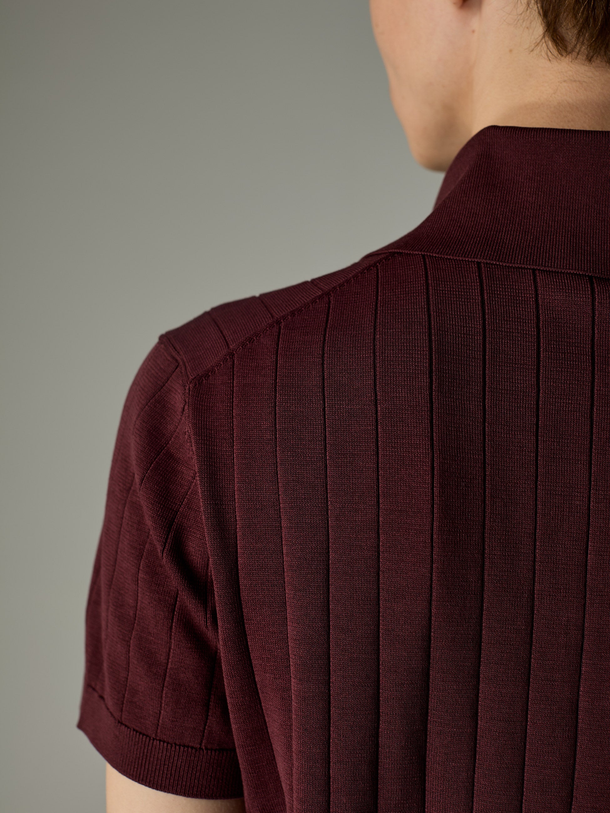 Burgundy — The Classic Polo, back yoke and sleeve detail