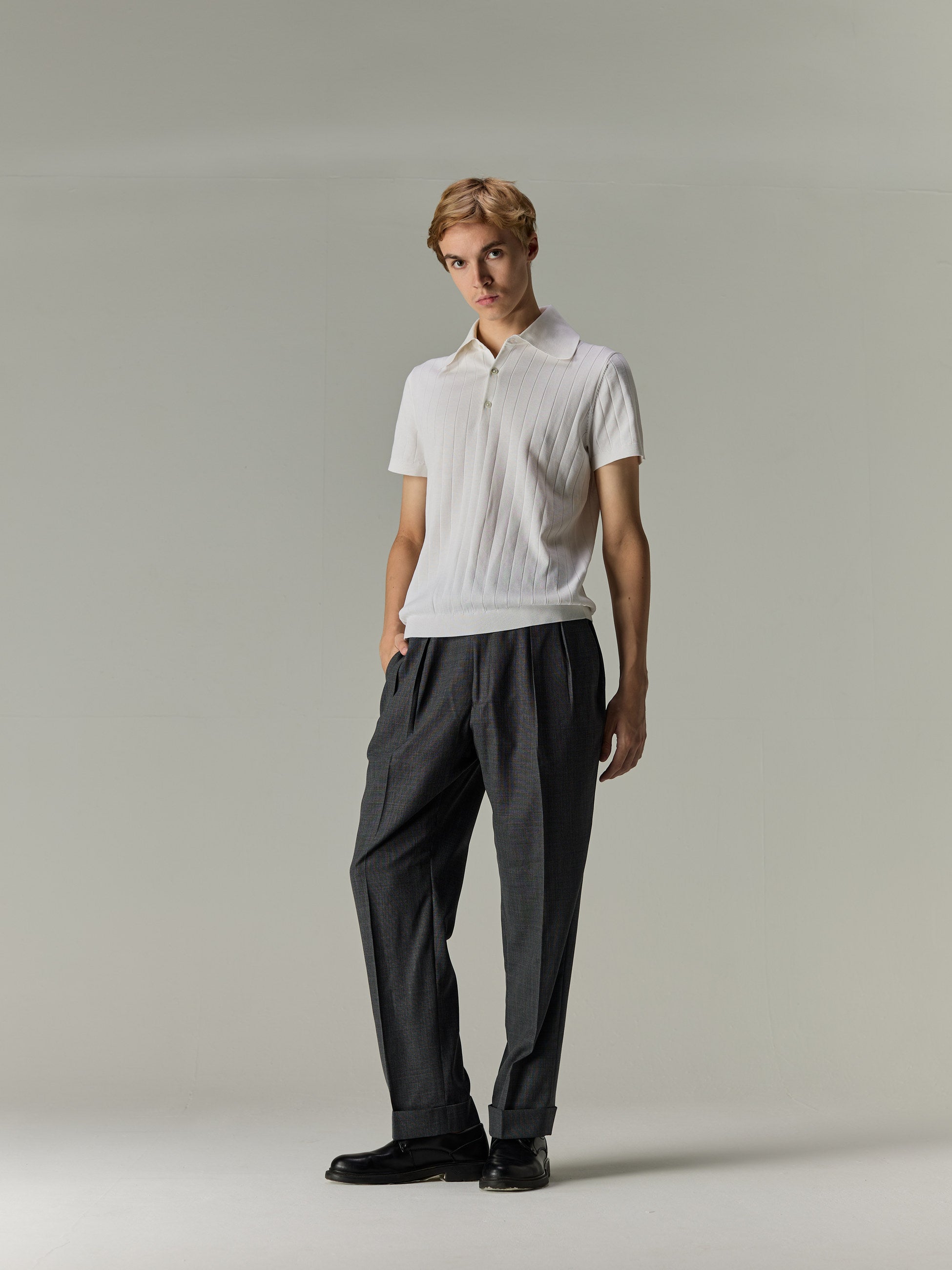 Off White — The Classic Polo, full length on model
